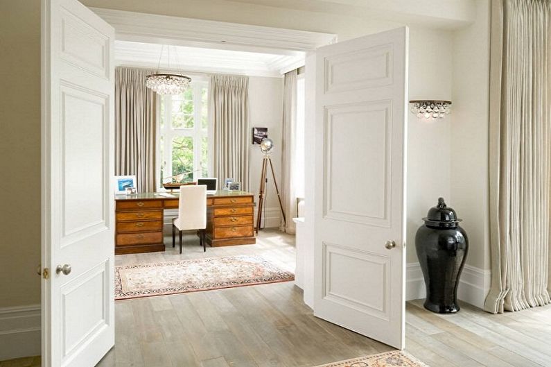 White doors in the interior - Opening mechanism