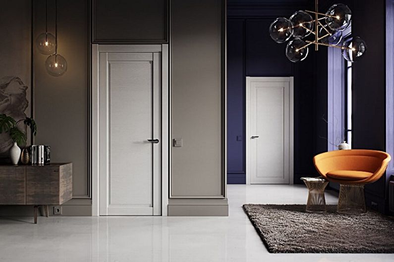 The combination of white doors with various finishes
