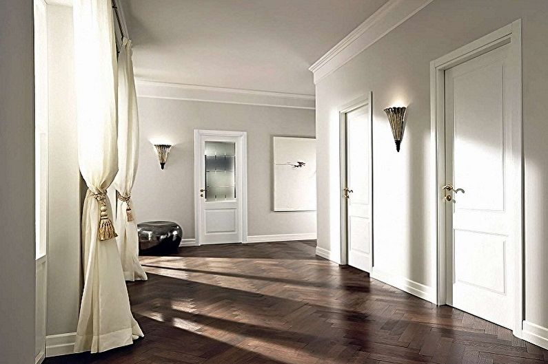 The combination of white doors with various finishes