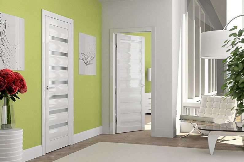 White doors in different interior styles - Modern