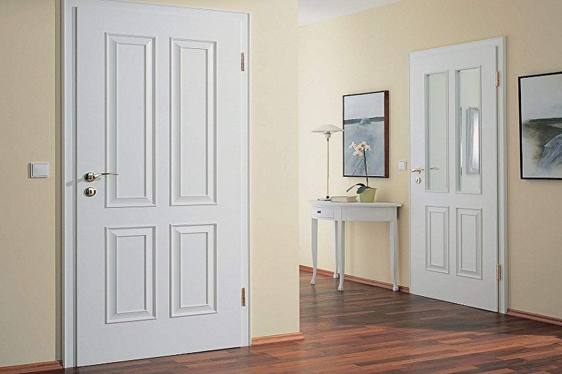 White doors in the interior - photo