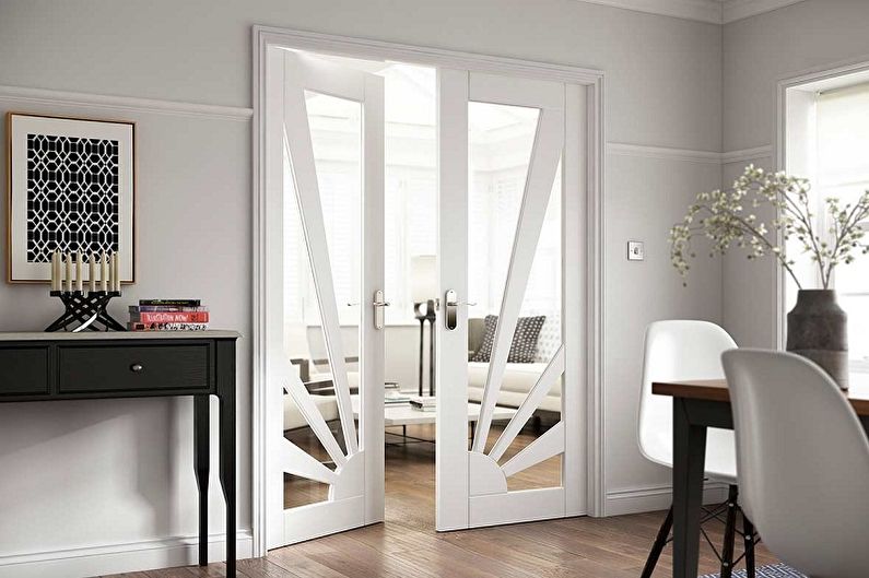 White doors in the interior - photo