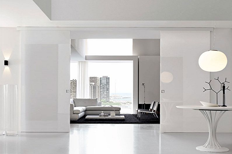 White doors in the interior - photo