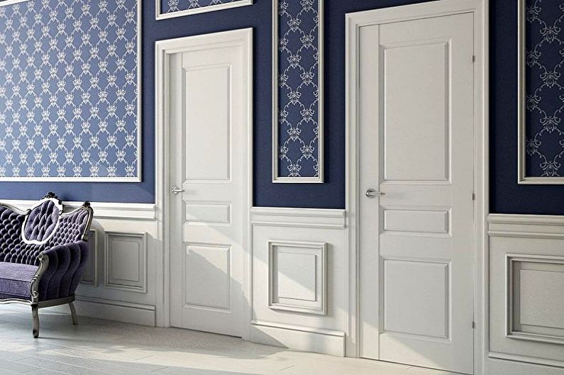White doors in the interior - photo