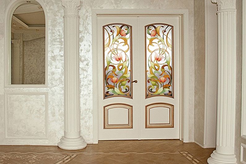 White doors in the interior - photo