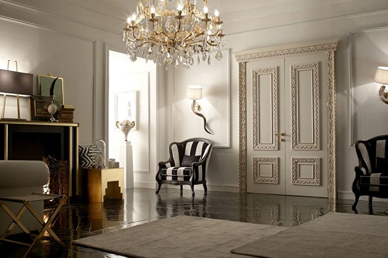 White doors in the interior - photo