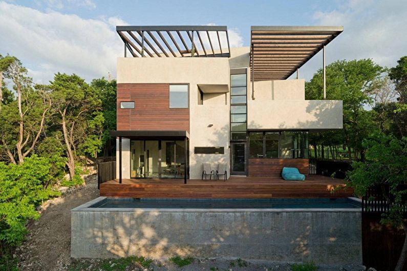 Projects of houses with a flat roof in the style of a loft