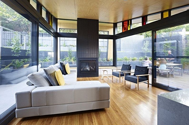 Projects of houses with a flat roof in the style of a loft