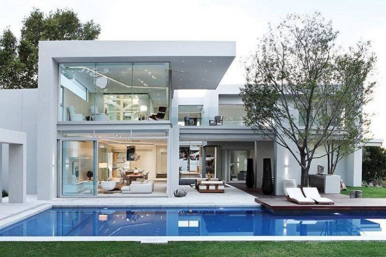 Houses with a flat roof - photos and projects
