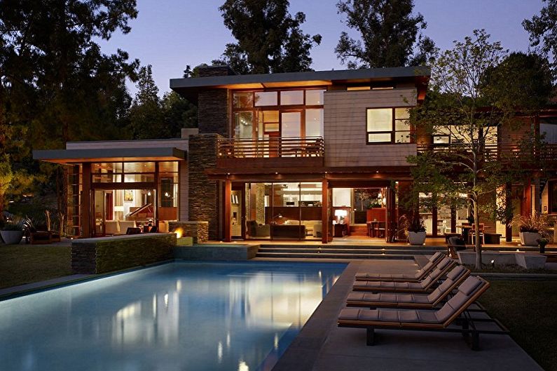 Houses with a flat roof - photos and projects