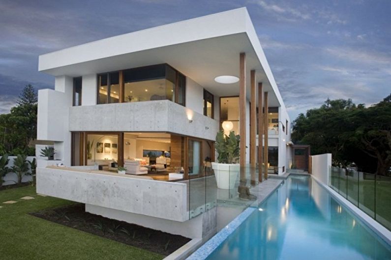 Houses with a flat roof - photos and projects