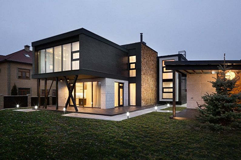 Houses with a flat roof - photos and projects