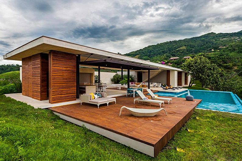 Houses with a flat roof - photos and projects