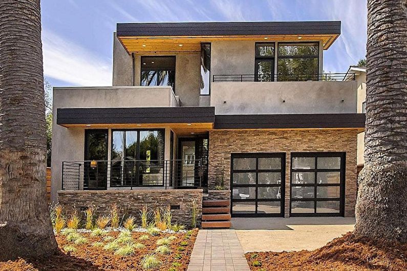 Houses with a flat roof - photos and projects