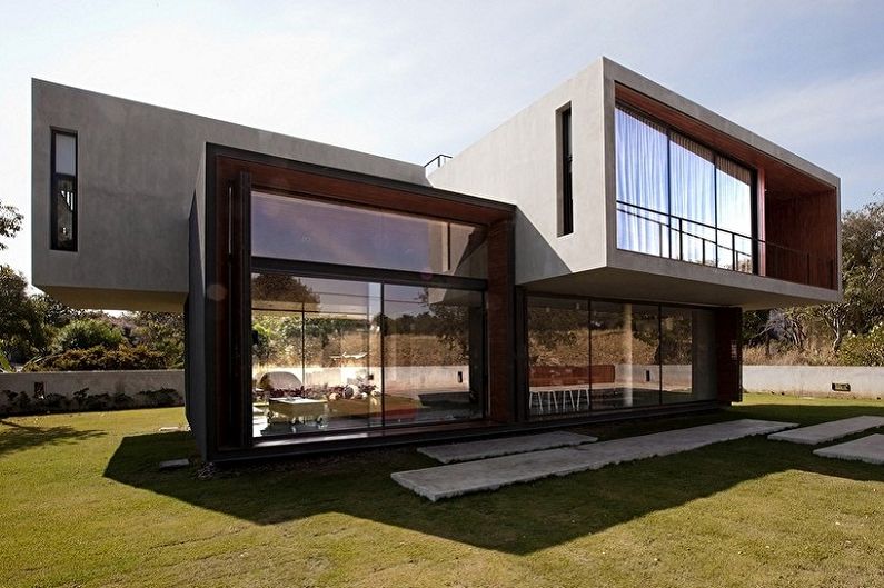 Houses with a flat roof - photos and projects