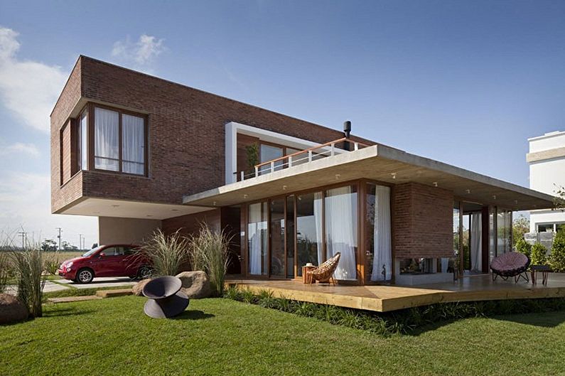 Houses with a flat roof - photos and projects