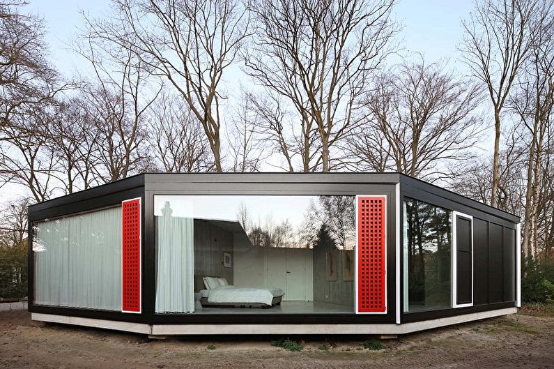 Houses with a flat roof - photos and projects