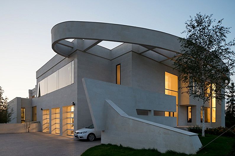 Houses with a flat roof - photos and projects
