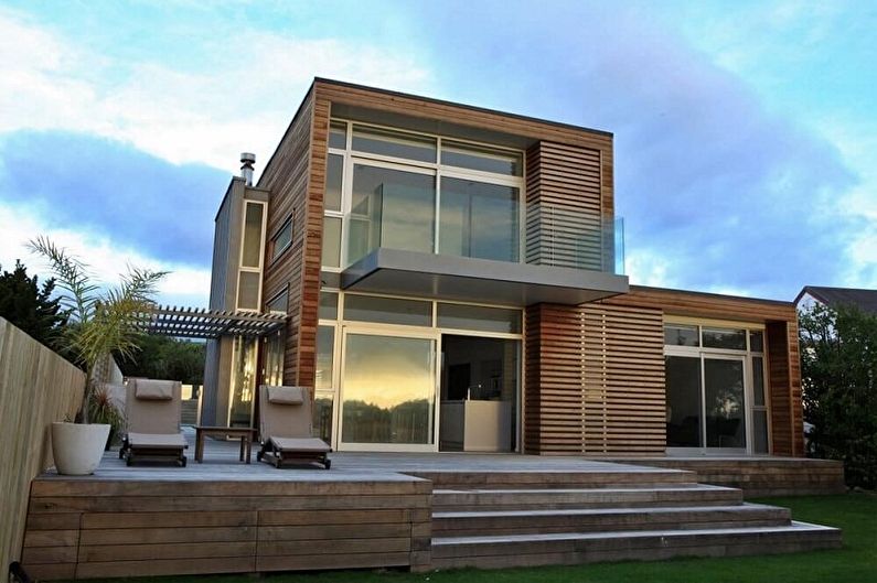 Houses with a flat roof - photos and projects