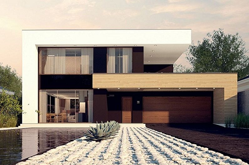 Houses with a flat roof - photos and projects