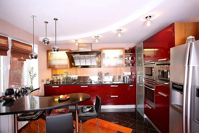 Two-level plasterboard ceilings - photo