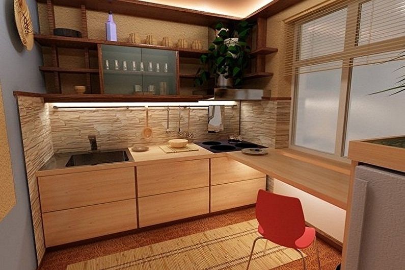 Kitchen interior design in Khrushchev - photo