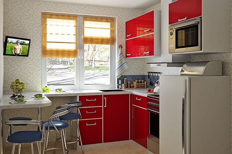 Kitchen interior design in Khrushchev - photo