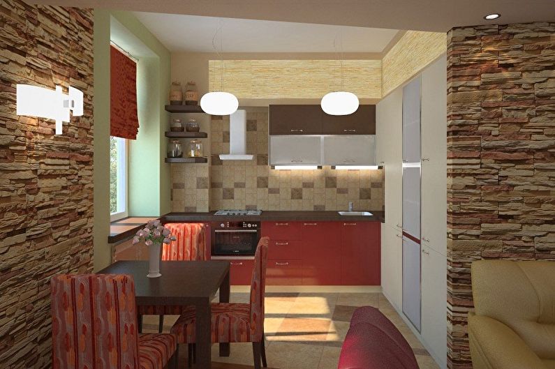 Kitchen interior design in Khrushchev - photo