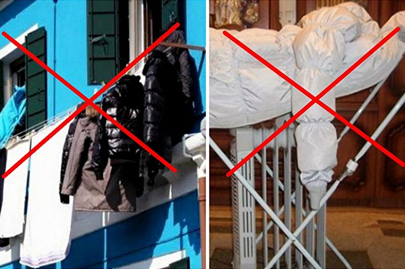How to dry a down jacket after washing in a washing machine