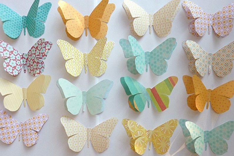 Do-it-yourself butterflies on the wall - Paper and cardboard butterflies