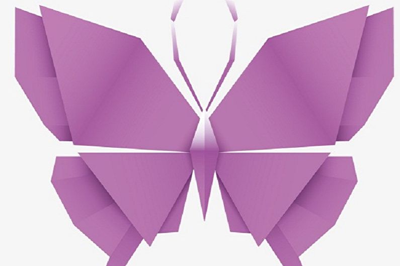 Do-it-yourself butterflies on the wall - Paper origami butterfly