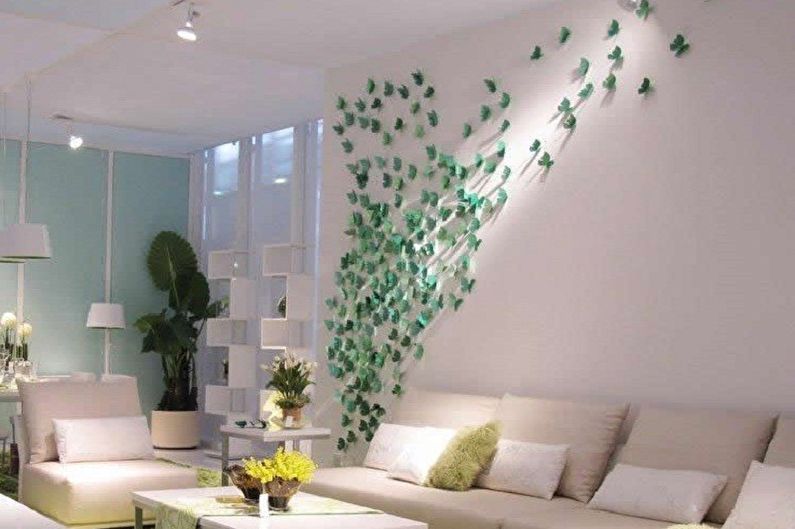 Butterflies on the wall - photo decor