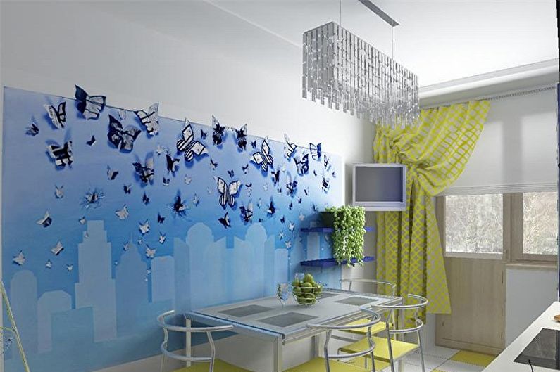 Butterflies on the wall - photo decor