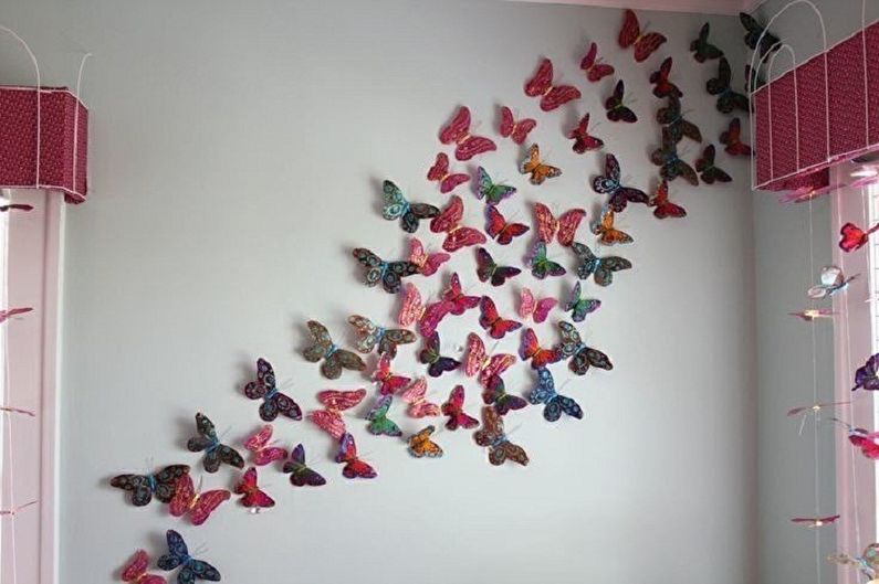 Butterflies on the wall - photo decor