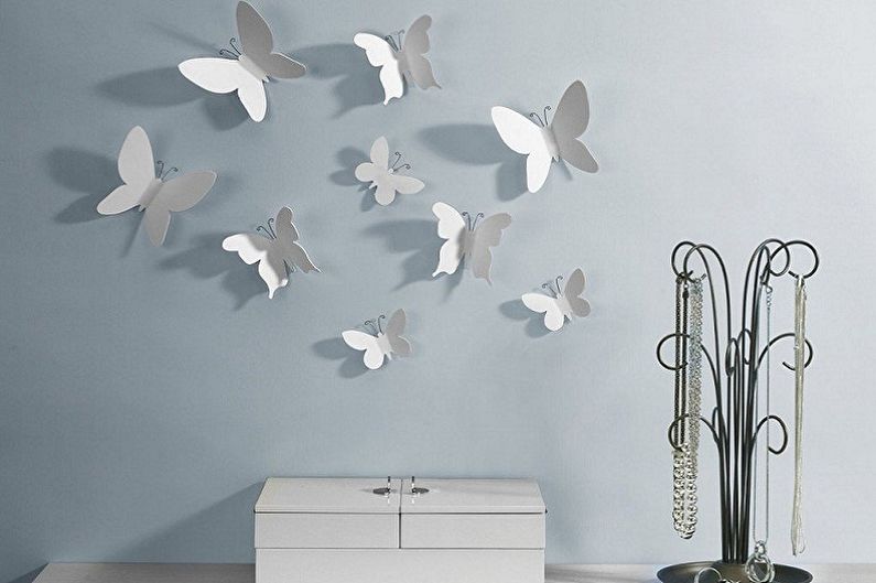 Butterflies on the wall - photo decor