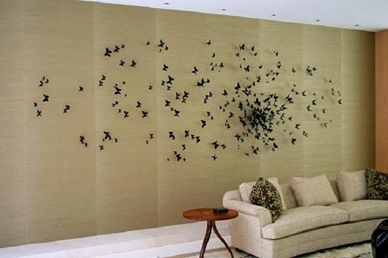 Butterflies on the wall - photo decor