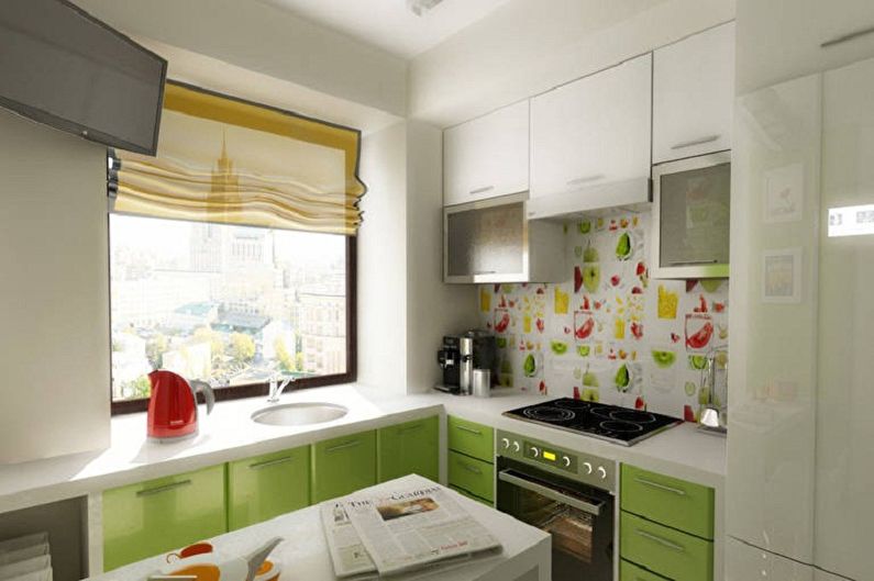 Functionality of a small corner kitchen - Window sill as part of a kitchen set