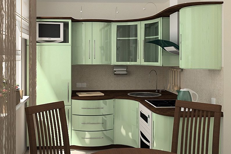 Small corner kitchen - photo ideas