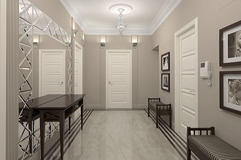 What colors does gray match with - Hallway design