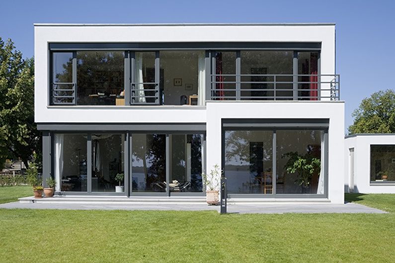 Modern projects of two-story houses - Two-story house with panoramic windows