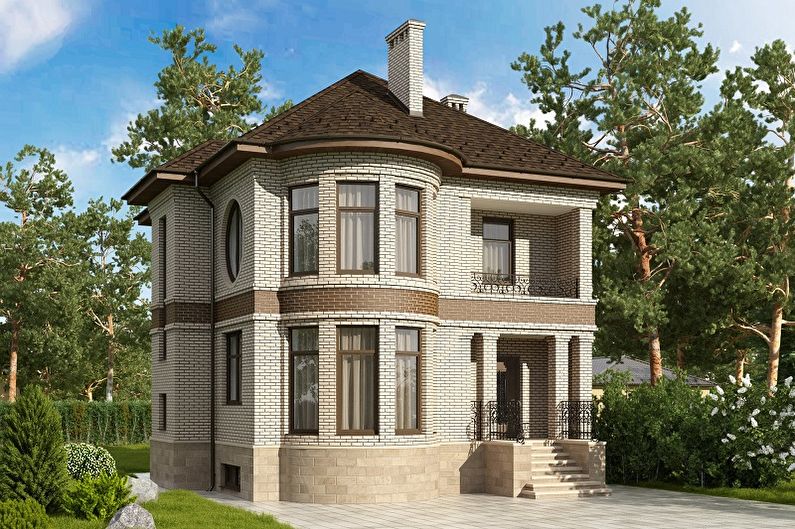 Modern projects of two-story houses - Two-story house with a bay window