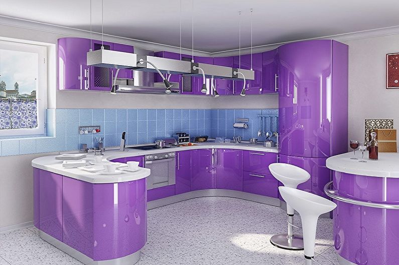 Minkä violetti värit sopivat yhteen - Kitchen Design