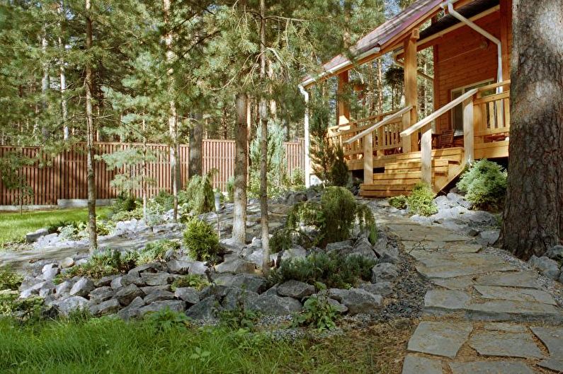 Conifere per la progettazione del paesaggio - Design in stile di un giardino con conifere