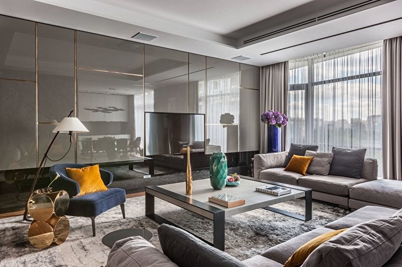 Living room furniture in a modern style - photo