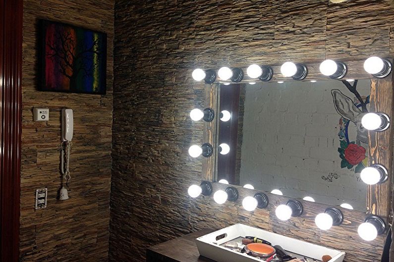 Types of dressing mirrors with bulbs - Method of placement