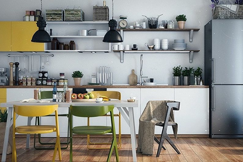 Scandinavian style kitchen interior design - photo