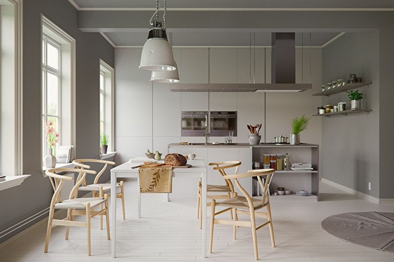 Scandinavian style kitchen interior design - photo