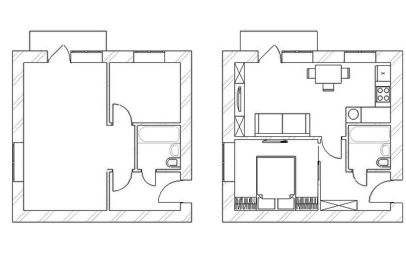 Redevelopment of a studio apartment in Khrushchev - Project 2