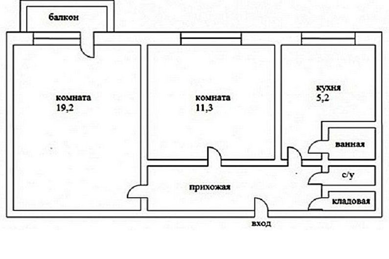 Redevelopment of a two-room apartment in Khrushchev - Project 1