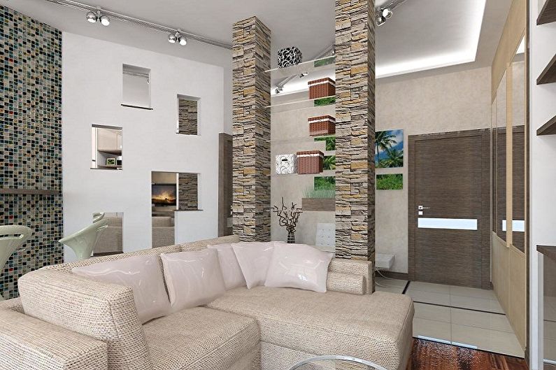 Redevelopment of a three-room apartment in Khrushchev